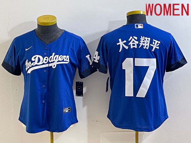 Women Los Angeles Dodgers 17 Ohtani Blue Nike Game MLB Jersey style 5